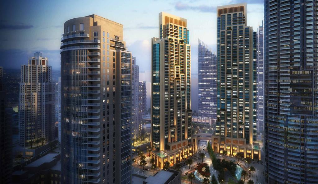 EXPLORE THE EXCEPTIONAL تعرف على المعايير االستثنائية Rising on the right side of The Opera House, Act One Act Two offer unreal views of The Dubai Fountain and Burj Khalifa.