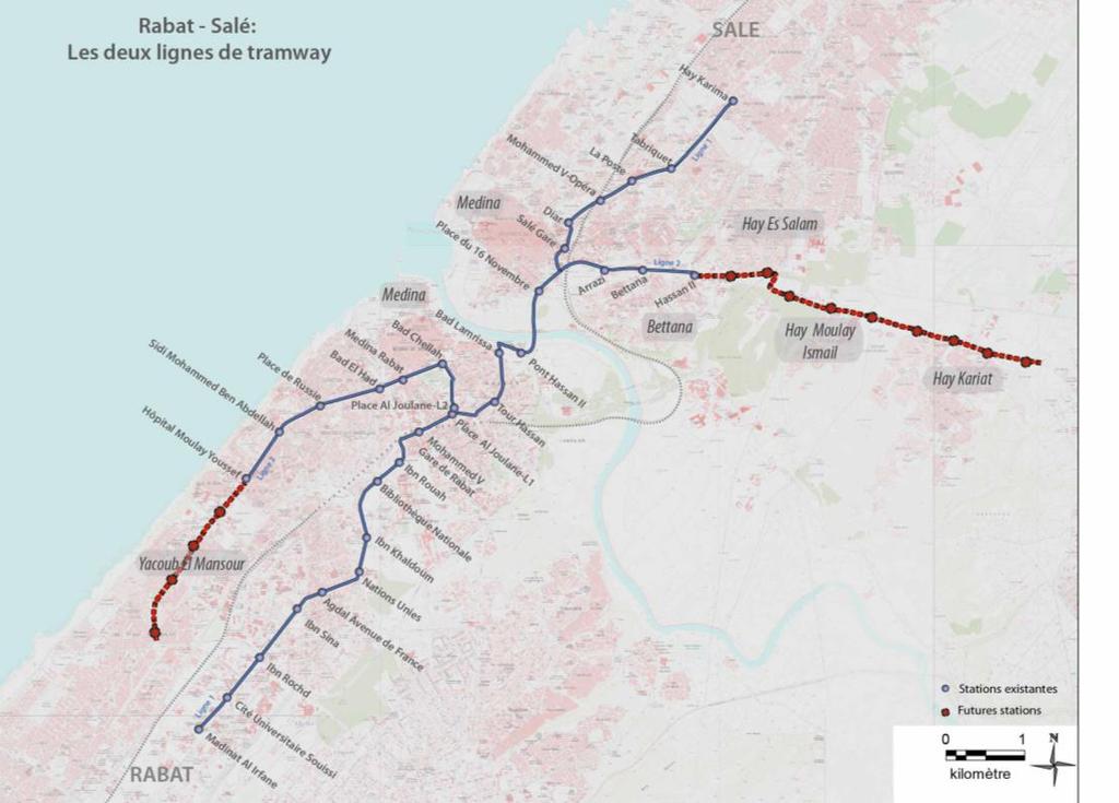 مشروع تمديد الخط الثاني بمدينة سال وبعض الرهانات المستقبلية للشبكة تمديد على مسافة 2 4