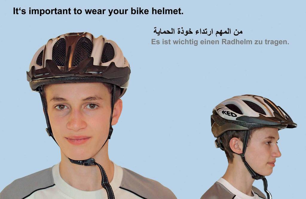 Fahrradhelm tragen ارتداء خوذة الدراجة Quelle: www.gib-acht-im-verkehr.de Transport von Kindern Kinder dürfen nur in einem Kindersitz oder einem Fahrradanhänger transportiert werden.