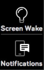 تم أختيار وظيفة سكريم وايك)أستيقاظ شاشة (و تم تفعيلها,قم بأنحناء معصم اليد إلى جهتكم لتفعيل الشاشة.