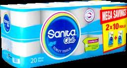 ورق الحمام )سانيتا( 2 0 رول Sanita Toilet Tissue 2X0Roll 2.