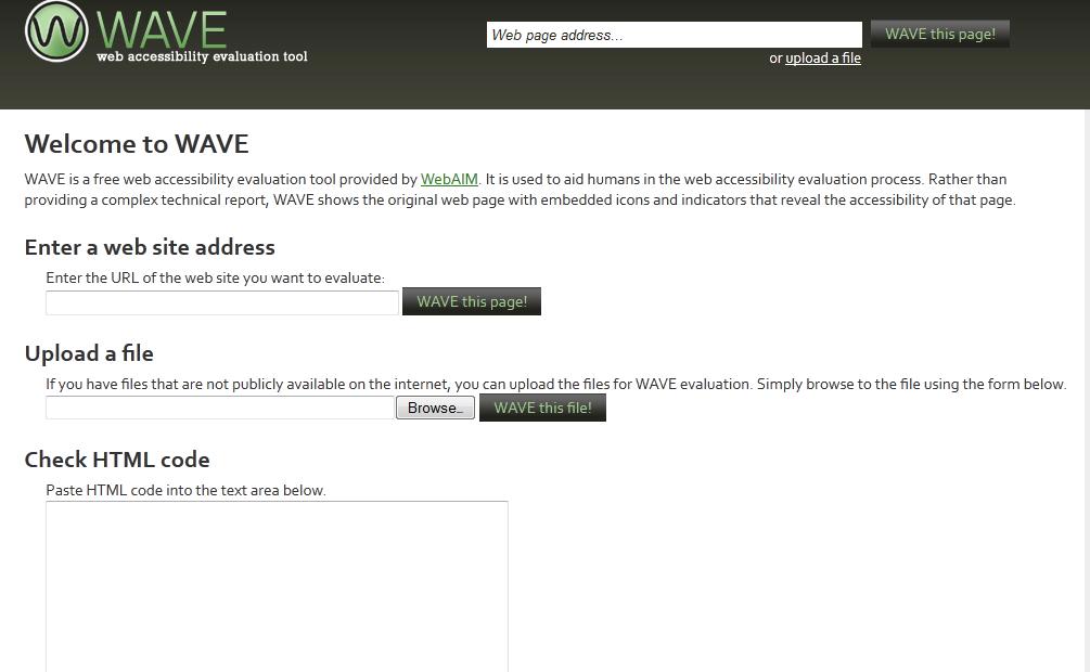 WAVE Web Accessibility Evaluation Tool أداة تفحص الموقع اإللكترون ي ومدى نفاذي ته تقوم بتحديد التي ال تطبق قواعد