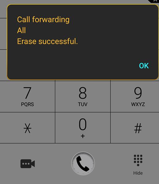 ا قاف وحذف خدمة تحو ل المكالمات. This is a universal code for switching off all forms of redirection away from your phone.
