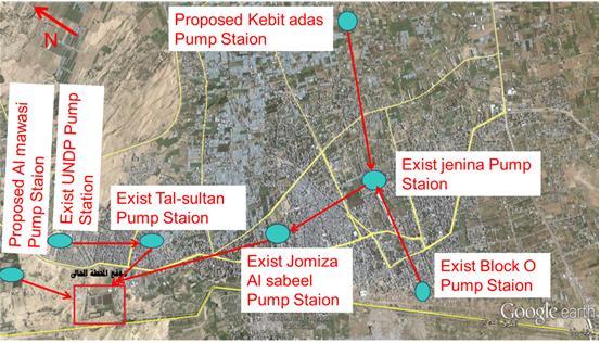 Figure (3.2): Current and future proposed pump stations in Rafah governorate 3.2.6 