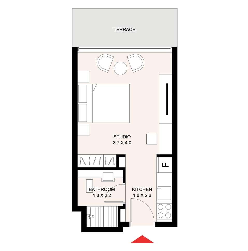Studio Type A-1 1 Bedroom Type A 32 m 2 (345 ft 2 ) 44.5 m 2 (479 ft 2 ) 1-Measurements are indicative finish to finish in Metric & Imperial excluding construction tolerance.