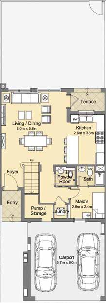 Unit Type C 3 Bedroom + maid Townhouse