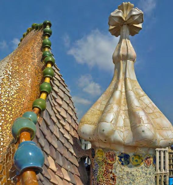by the artist Gaudi was built in hollow can climb to the roof and enjoy the splendors