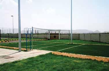 Soccer field, basket ball, volley ball, meeting building, game room, walking