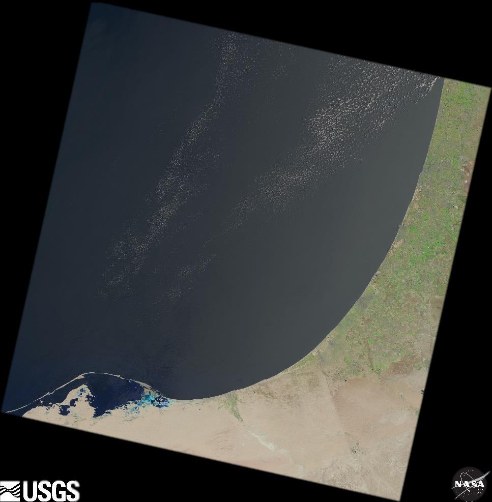 Figure (4.16): Landsat 8 satellite image of Gaza Strip dated 17 th June 2016 (Source: USGS, 2016) 4.9.
