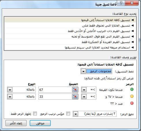 2 -من مجموعة الصفحة "قاعدة جديدة "ثم نكتب التي تحتوي على بيانات فقط باللون