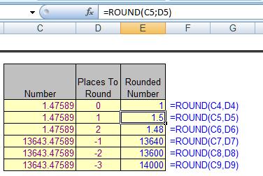 5 إلى أقرب مضاعف من مضاعفات )1.5 0.1 ) (0.1 =CEILING(1.5, تقريب 0.