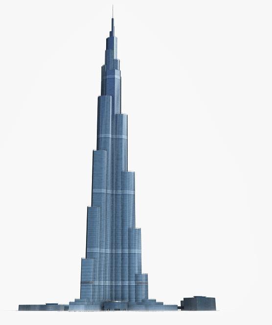 tall big city This is burj Khalifa. People call it Khalifa Tower.