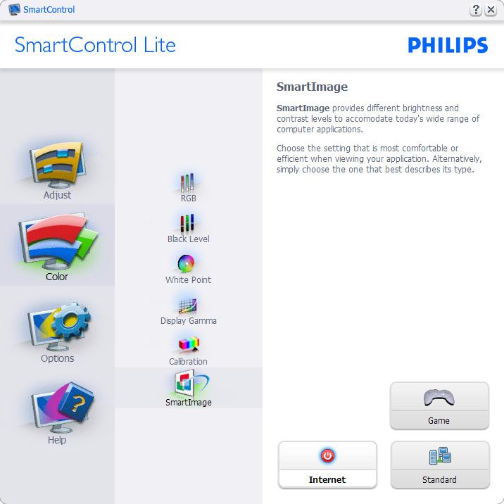 SmartImage Lite - SmartImage السماح للمستخدم بتغيير اإلعداد للحصول على إعداد عرض أفضل اعتماد ا على المحتوى. عند التعيين إلى الوضع Entertainment )الترفيه( يتم تمكين كل من SmartContrast و.