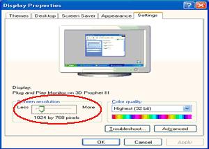 7. اضبط مستوى الدقة مستخدم ا SLIDE-BAR )الشريط المنزلق( إلى 1600 من 900.س أنظمة التشغيل ME/2000 Windows بالنسبة ألنظمة :Windows ME/2000 0. انقر فوق START 0. انقر فوق )ابدأ(. SETTINGS 3.