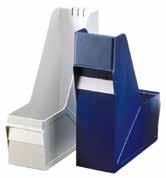 Space saving solution to filing magazines, brochures. Plastic made.