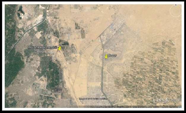 شكل رقم 32-2 : موقع مدفن مخلفات أبو زعبل )2 كم غرب مدينة العبور( 2.11.
