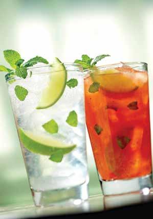 Hits the Spot MOJITOS موهيتوز LIMONANA (220 Cal) Fresh sour, mint leaves and squeezed lemon, garnished with mint.
