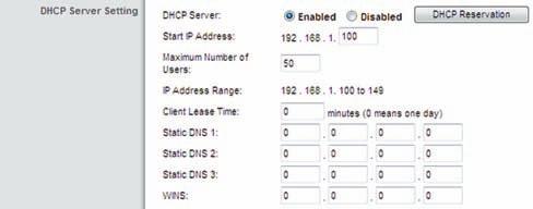 )DHCP خادم )إعدادات DHCP Server Settings Optional Settings )إعدادات اختيارية( قد ت طلب بعض هذه اإلعدادات من موف ر خدمة إنترنت لديك. تحقق مع موف ر خدمة إنترنت لديك قبل إجراء أي تغييرات.