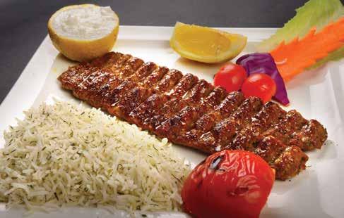 Rice 57 ARABIAN CHICKEN TIKKA 28 Chunks Of Chicken Well Marinated With Yoghurt, Labneh, Onion, & Black Pepper Thread Skewered & Charcoal Grilled & Served With Shiwaid Rice 58 JOOJEH KABAB 28 Tender
