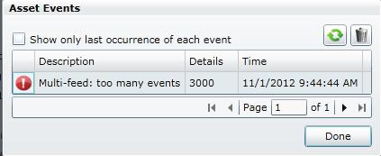 1 فوق Events )أحداث( في نافذة Asset Details )تفاصيل األصول(. سيتم عرض نافذة Asset Events )أحداث األصول(.