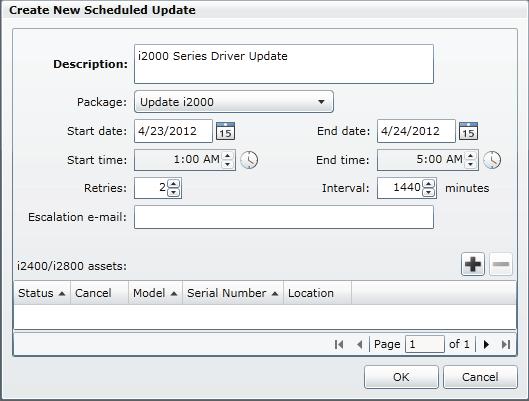 8 انقر 8. فوق الرمز New )جديد(. سيتم عرض نافذة Create New Scheduled Update )إنشاء تحديث مجدول جديد(.. 9 أدخل 9 وصفا للتحديث الجديد.