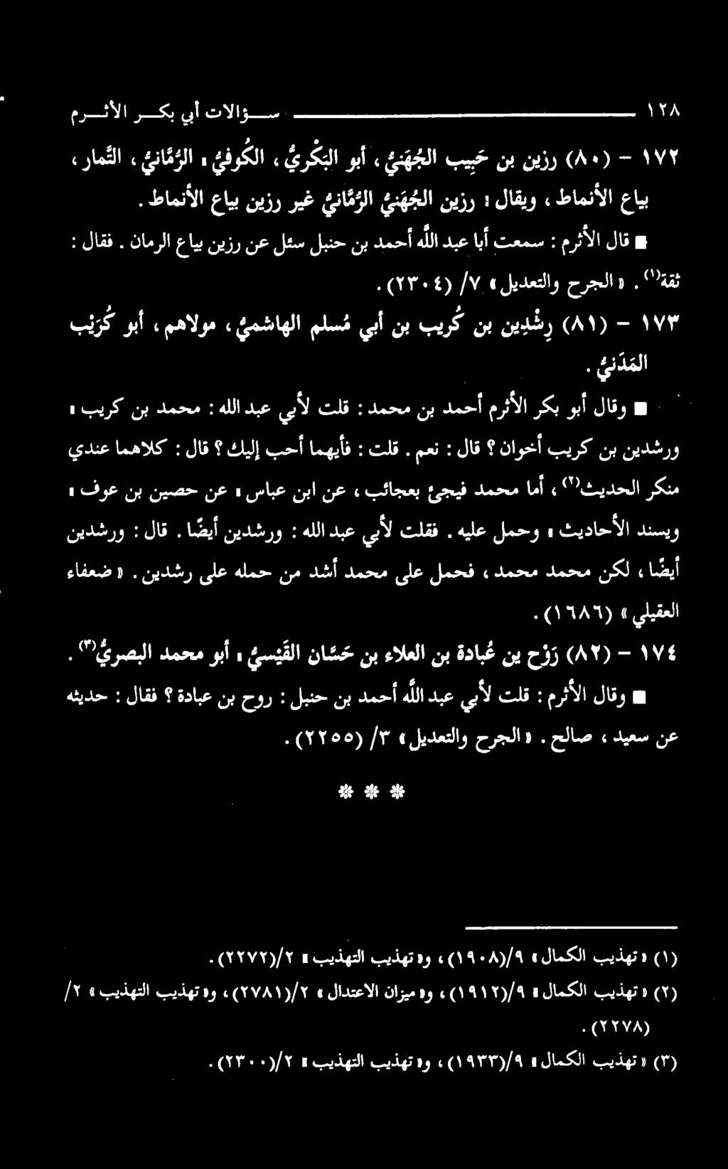 يرصبلا دمحم وبأ, ئ س ي قلا نا س حنبءالعلانبةداب عنيح و ر (87)- 4 ) ١585 (. ) يليقعلا نيدشرو :لاق.ا ضيأ نيدشرو : هللادبعيبألتلقف.