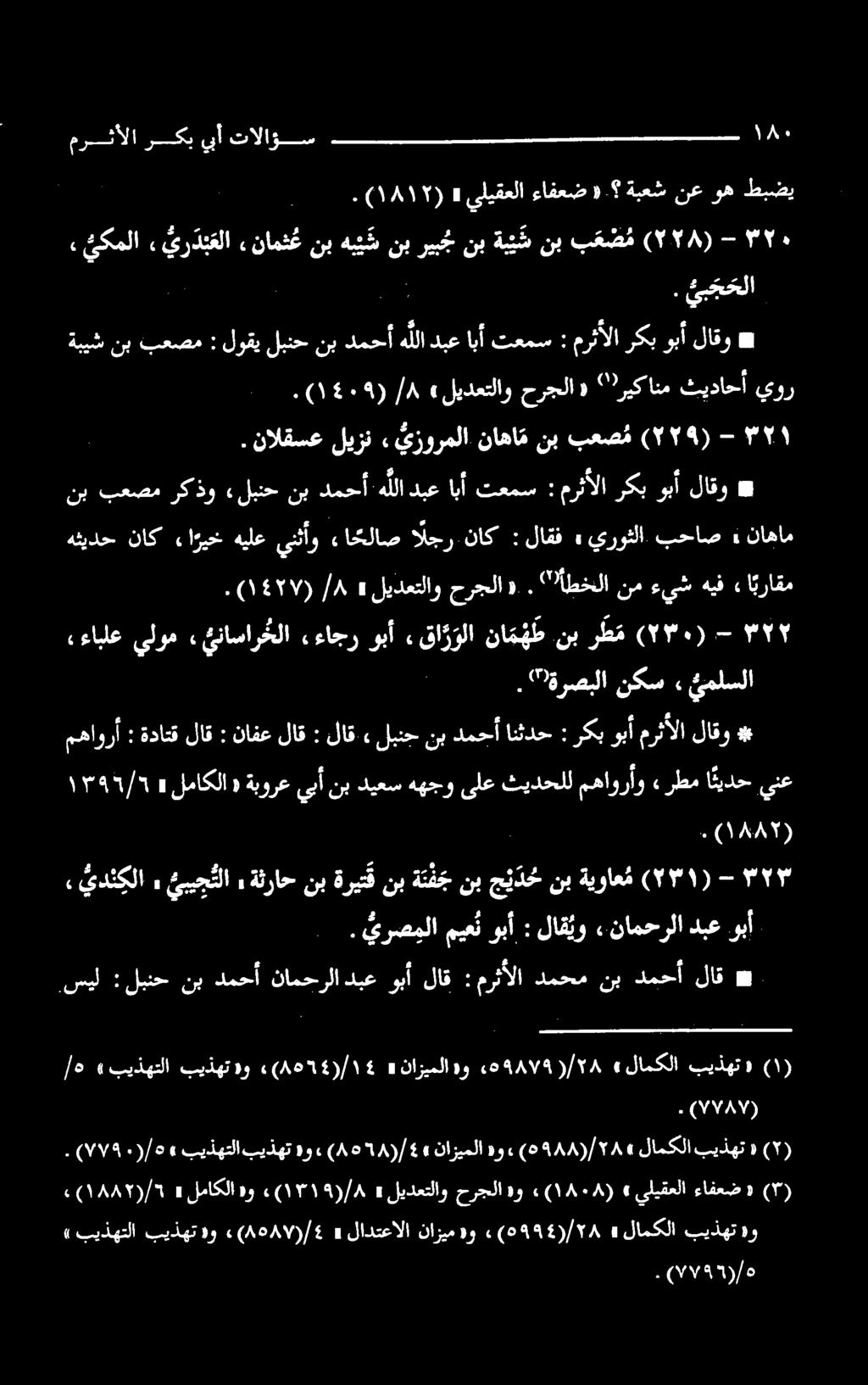يور طبضی وه نع ةبعش ءافعض» يليقعلا» (۱۸۱۲) ۰ ۱۸۰ بیذهت» لامکلا» ۹۸۷۹/۲۸ هو نازيملا» 8555(/١15 («بيذهتو «بيذهتلا /ه (۱).