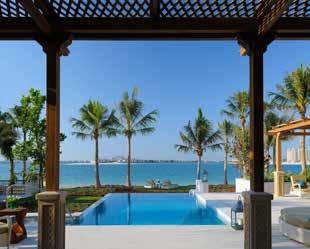 Under the gentle cover of hundreds of palm trees, guests may indulge in the tranquillity of the pool with its lavish daybeds, concierge service and relaxing