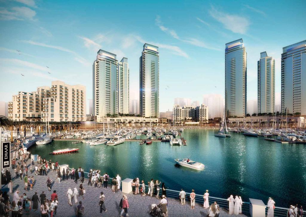 These six waterfront, residential towers adorn Dubai Creek Harbour s promenade, boasting a fine array of 1, 2 and 3 bedroom apartments that have been designed with the upmost exclusivity to match