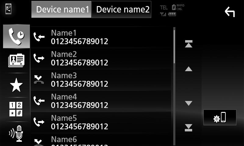 Apple CarPlay ÑÑإجراء مكالمة اضغط على زر.]FNC[ gتظهر القائمة المنبثقة. المس ]Û[. اختر هاتف جوال لستخدامه عند توصيل اثنين من الهواتف المحمولة ) المس [ ] الختيار الهاتف الذي تريد استخدامه.