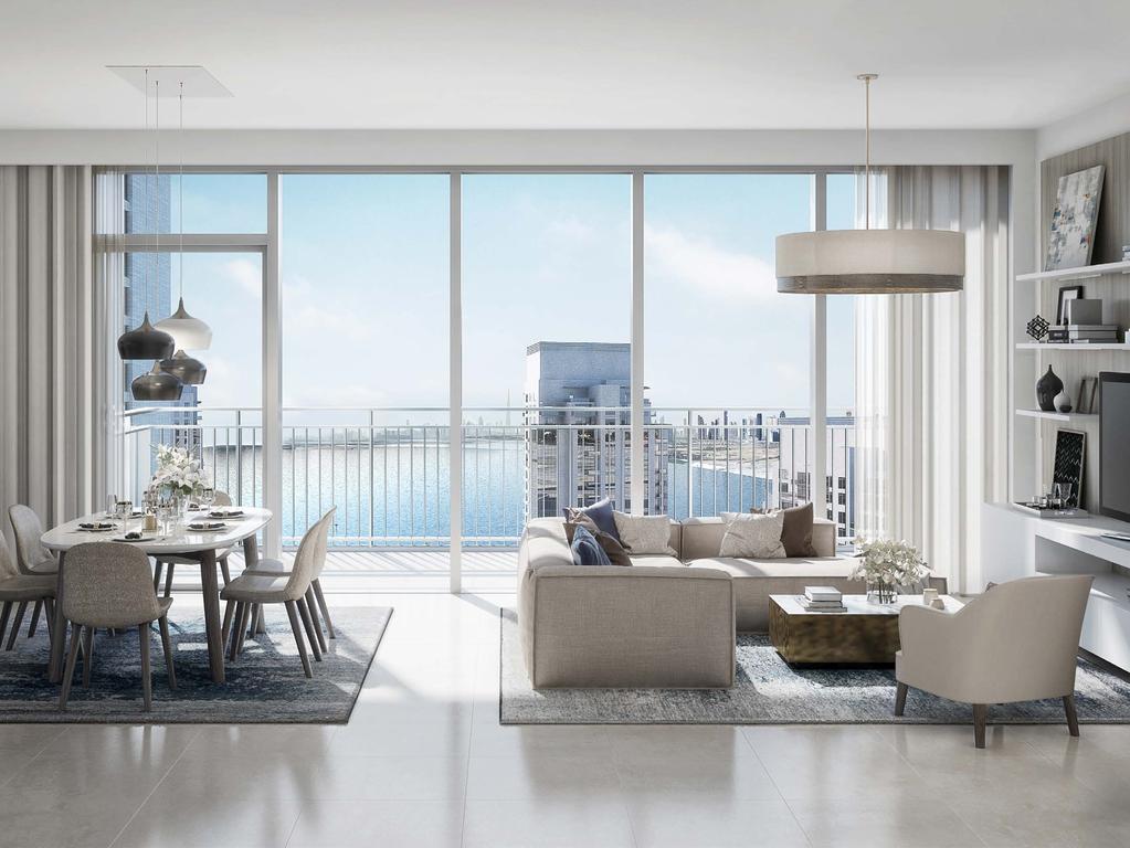 BRING A SPECTACULAR LIFESTYLE INTO FOCUS Designed to deliver the pinnacle of Dubai living, all Creek Horizon apartments and townhouses feature outstanding finishing, and large windows and balconies