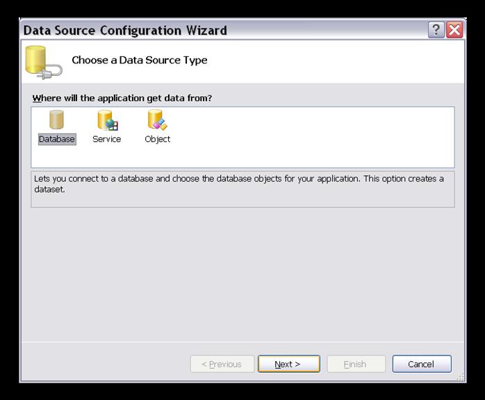 وسام الدين ممد Visual Basic.NET 2008 البمة باستخدام Data Source Configuration Wizard نافذة :71-7 شكل.