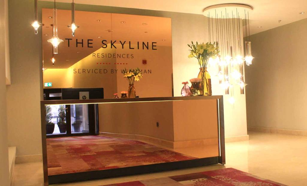 The Skyline Residences offer a variety of services and amenities that cater to its residents needs, including: Services And Amenities الخدمات ووسائل الراحة تقدم "ذا سكاي الين" عم ان المخدومة من فندق