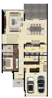 فيا تاونهاوس أربع غرف نوم -أ- الوحدة األولى 4 BEDROOM TOWNHOUSE - OPTION A - END UNIT 1 الطابق األرضي القياسات )م( )m) Ground Floor Dimensions GROUND FLOOR FIRST FLOOR Average Area Schedules المكان ا