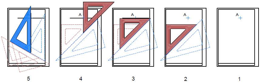 استخدام المثلثات لرسم الخطوط األفقية والرأسية وكذلك الخطوط المتوازية والمتعامدة استخدام المثلثين لرسم خطوط أفقية ورأسية من نقطة ما ضمن ورقة م ب ر و ز ة رسم 1 رسم 2: يثبت أحد المثلثين (البني) بحيث