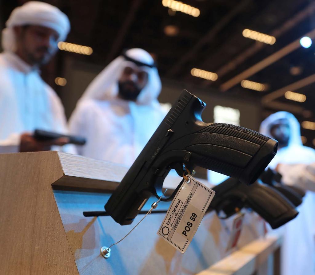 WEAPONS ALLOWED TO BE SOLD INCLUDES: األسلحة المسموح لها بالبيع: Rifles Pistols & Revolvers up to 9 mm Heritage Swords & Daggers Hunting Knives Wooden & plastic archery items Air guns as following