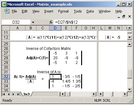 6. Calculate the inverse of matrix A (A -1 ).