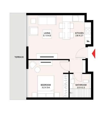 1 Bedroom Type A-1 1 Bedroom Type C 55.5 m 2 (598 ft 2 ) 44.5 m 2 (479 ft 2 ) 1-Measurements are indicative finish to finish in Metric & Imperial excluding construction tolerance.