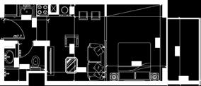 استديو تم تحويله لغرفة نوم واحدة التصميم ا ول الطوابق النموذجية من الثاني - للسابع استديو - التصميم ا ول الطوابق النموذجية من الثاني - للسابع STUDIO - Type, nd - 7th Typical Floors.