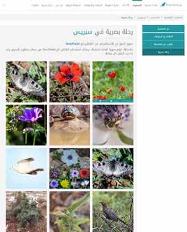 3.4 األحداث على ميين الصفحـة سـتجد قامئة تضم كافـة املناطق املسـجلة كأماكن سـياحة بيئيـة وبنقرك عليهـا فإنـك تنتقـل مبارشة إىل مـكان تواجدها عىل الخارطة كام وأن إشـارة الـكأس املوجودة بجانـب صنـدوق