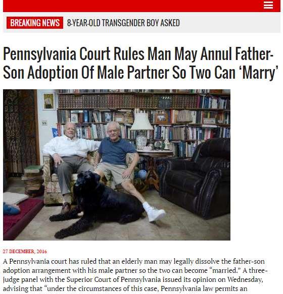 محكمة في بنسلفانيا تحكم بإنهاء عالقة التبني بين رجل مسن والذي تبناه لكي