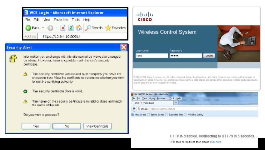 بفتح واجهة WCS بإدخال IP و ختطي صفحة التأمني اليت خيتلف شكلها بإختالف أنواع املتصفحات مث الدخولكما قلنا باإلسم Root