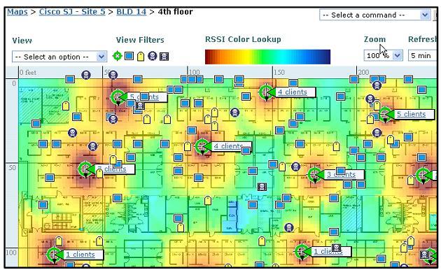 CISCO WCS Base يقوم هذا اإلصدار باألساس مبراقبة أجهزة األكسس بوينت و التحكم فيها وكشف وجود األجهزة الدخيلة و ذلك عرب واجهة مرئية و خمططات تبني املناطق اليت فيها مستوي شدة اإلشارة و تستطيع من هذا