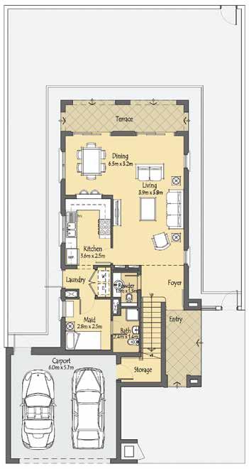 Villa 1 3 Bedrooms + Maids Suite Area: 179.04 Sq.m/1927.17 Sq.ft Balcony: 25.69 Sq.m/276.52 Sq.