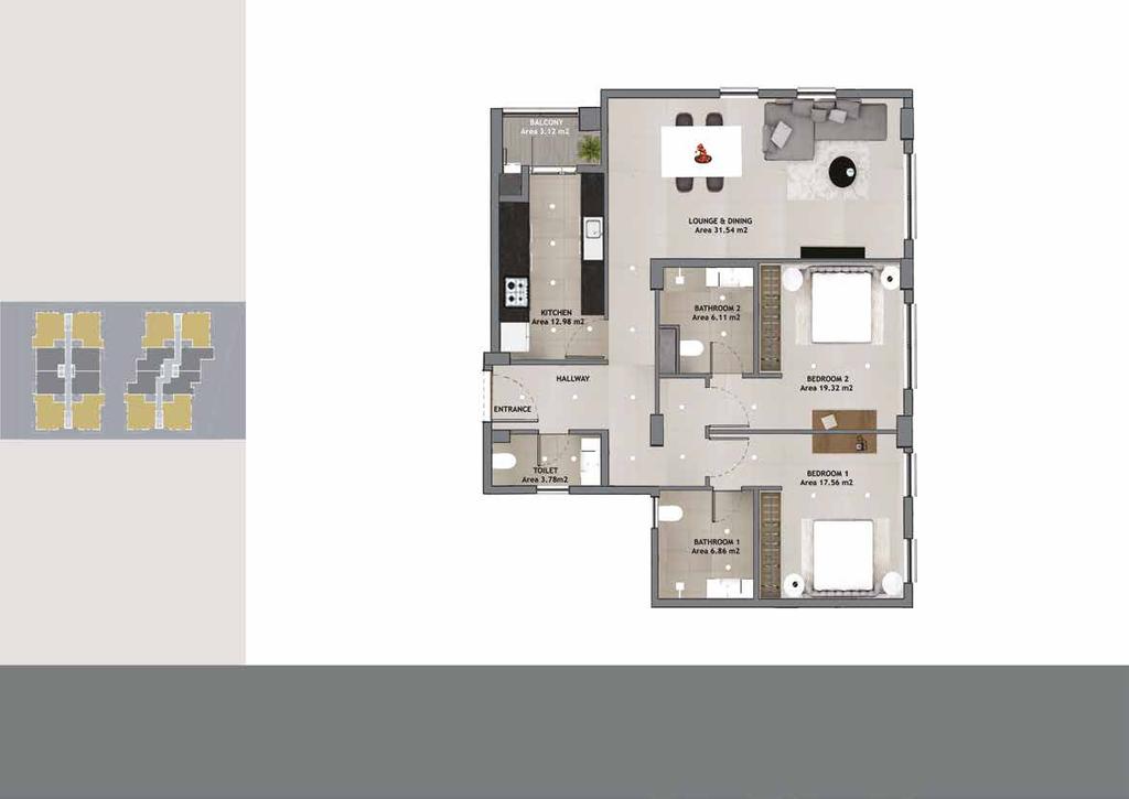 Typical 1 Bedroom Apartment Typical 2