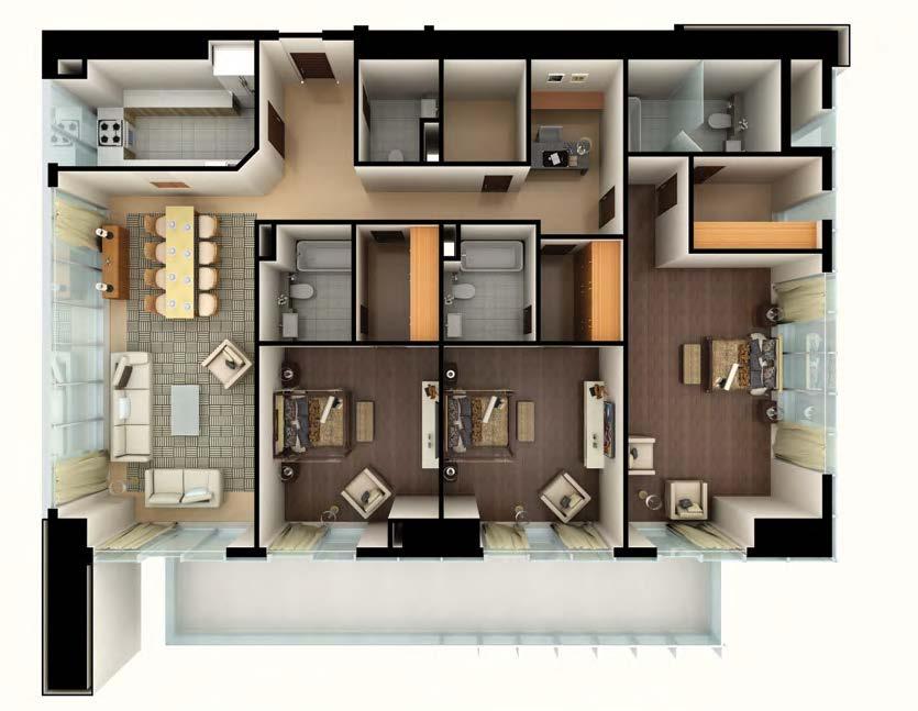 3 BHK TYPE-A SIZE: 2,152.80 SQ.FT.