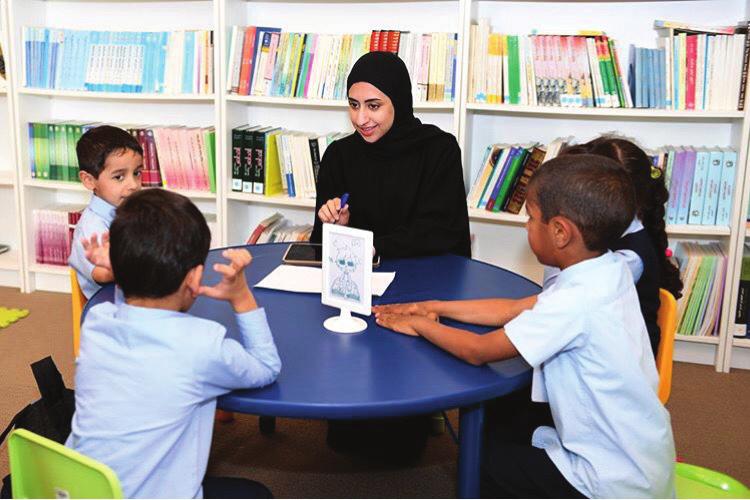 Reading Circle جلسة قراءة Aiming to spread the love of reading within children, students of College of Education organized reading circles for students at Al Jimi Kindergarten, Al Ain.
