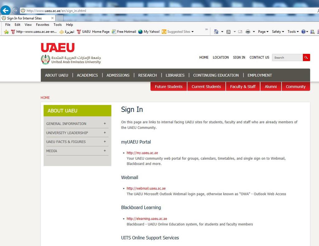 2 خطوات التقديم لنظام المساعدات Steps to apply for financial aid 1 Login to the portal http://my.uaeu.ac.