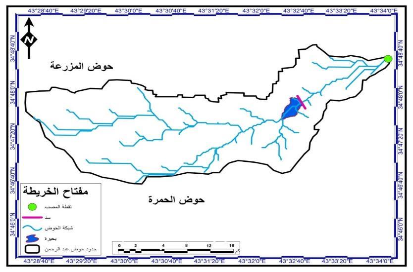 64( كم 2 البحيرة لغرضين: األول: إلرواء المحاصيل الز ارعية والثاني: لغرض سقي الحيوانات ألن منطقة الحوض من الجهة الغربية مناطق رعوية جيدة.