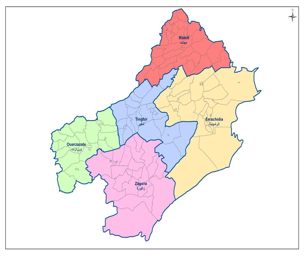 خريطة الجهة CARTE DE LA REGION DRAA - TAFILALET درعة - تافياللت السكان )لسنة )2015